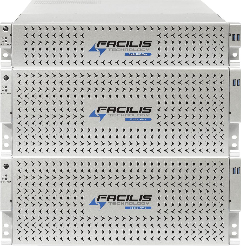 Servidor de almacenamiento compartido Facilis HUB con unidades de expansión