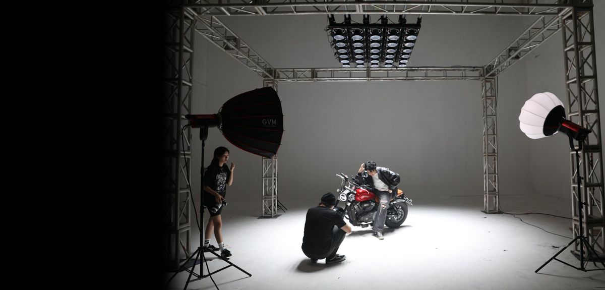 Set de fotografía y video iluminado con paneles LED GVM